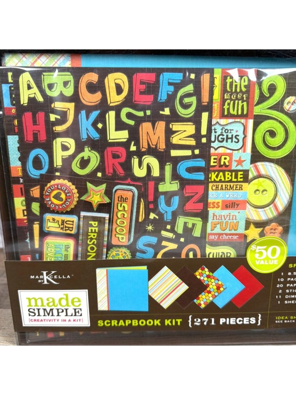 Vintage Set of 2 Made Simple Scrapbook Kit 271 Pieces 8.5x8.5 Album Stickers Lot - Picture 4 of 16